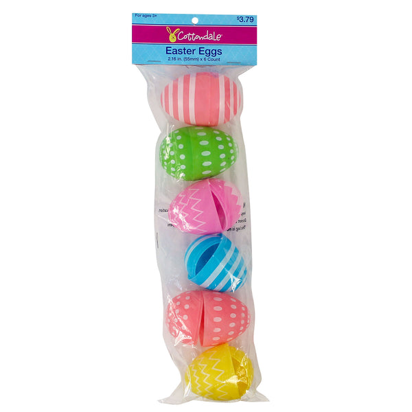 Closeout Easter Eggs Pattern 3.25" (6 Pack)