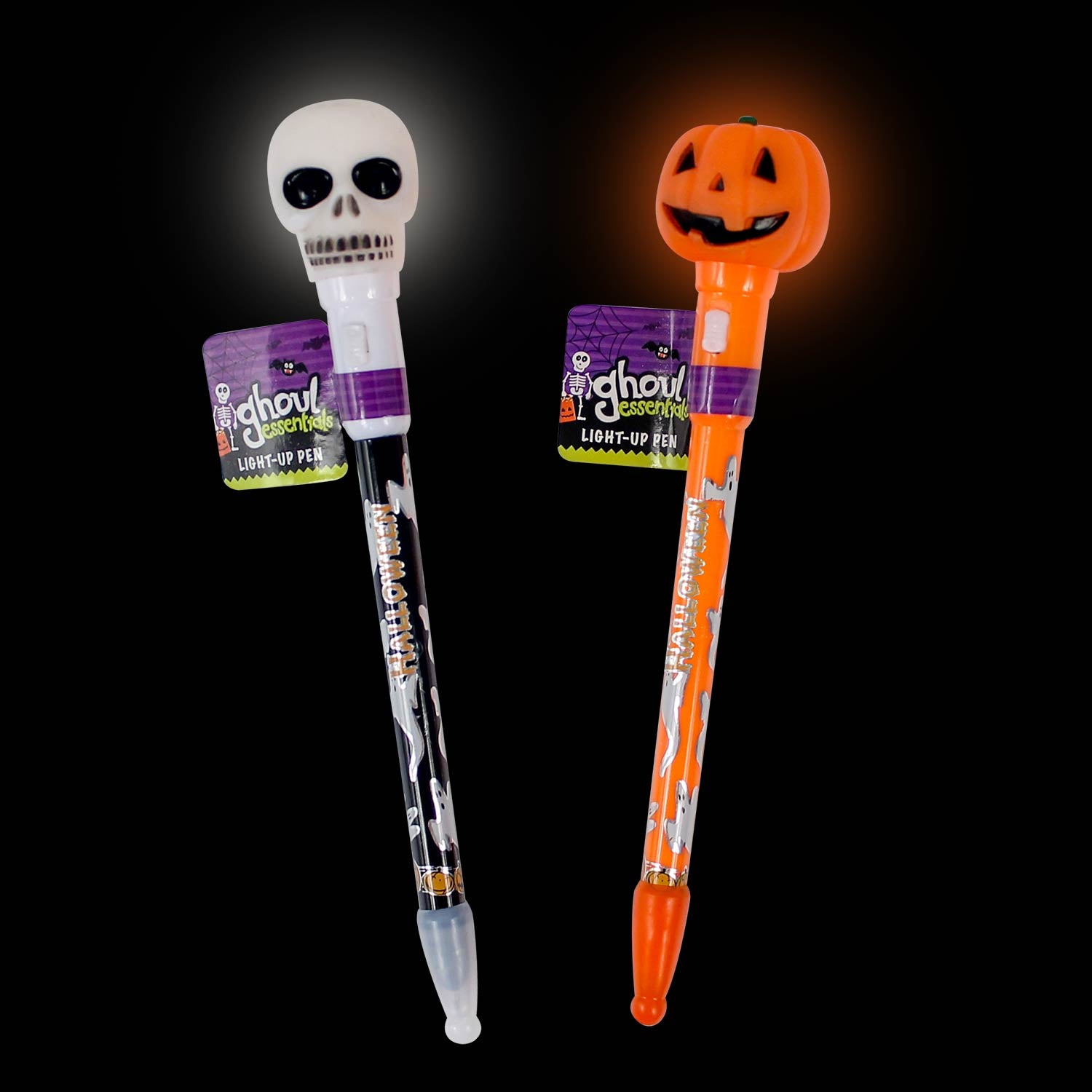 Harloon 60 Pcs Halloween Pens Halloween LED Rollerball Pens
