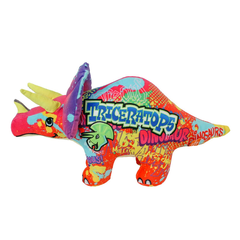 Plush Graffiti Triceratops Dinosaur 15"