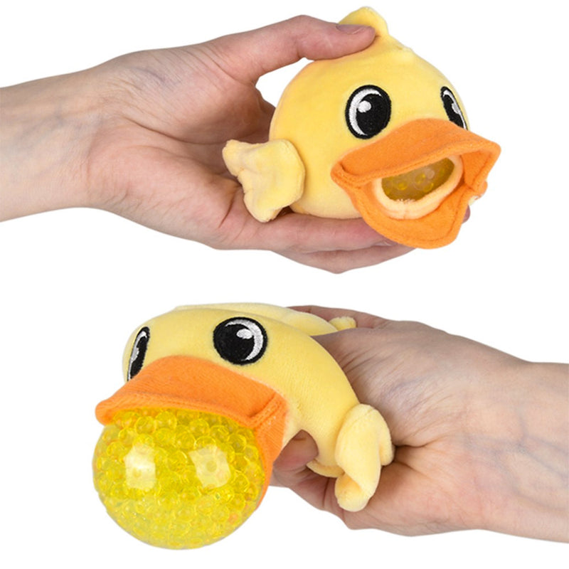 Ducky Squeezy Bead Plush being squeezed