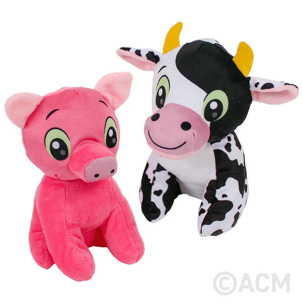 Plush Cow and Pig 7" (DZ)