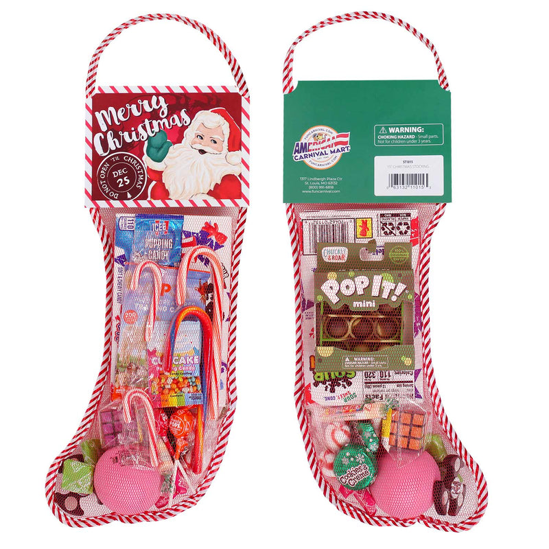 Filled Christmas Stocking front and back