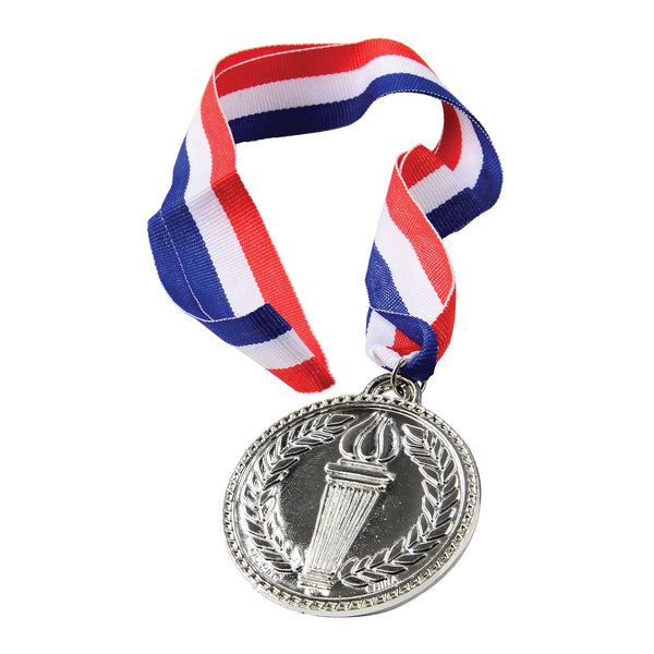 Award Medal On Ribbon - Silver 2" (DZ)