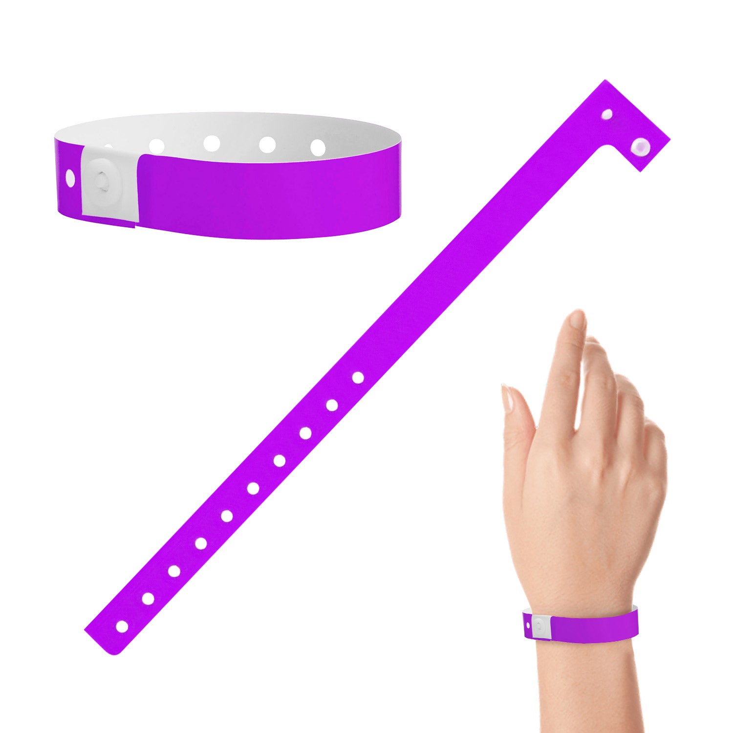 Plastic Wristbands Purple (100 PACK)