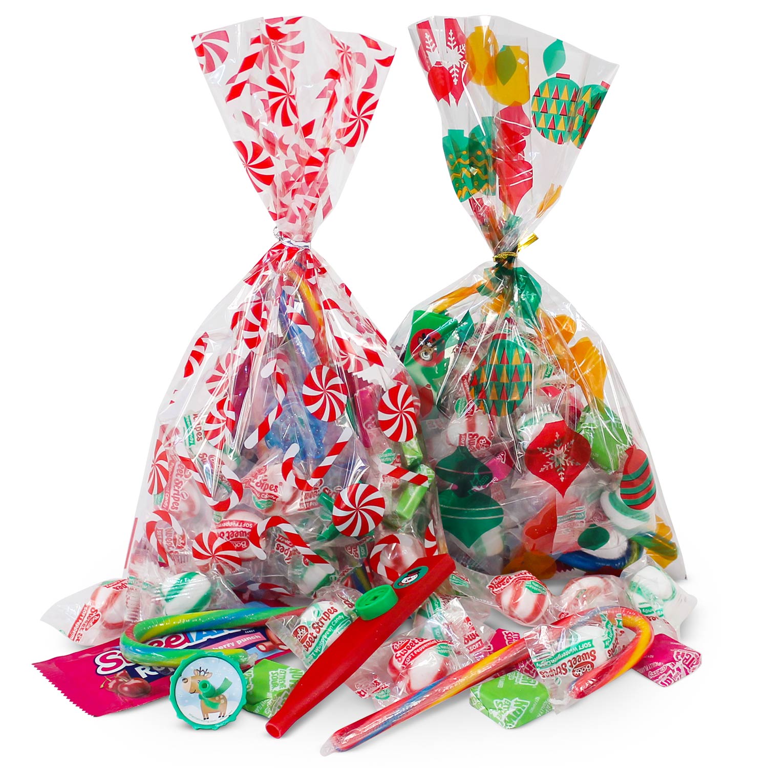 6 Pack Jumbo Christmas Candy Cane Gift Bags, Large Plastic Gift