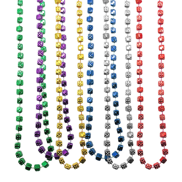 Bead Dice 7.5mm 33" 6 Colors (144 PACK)