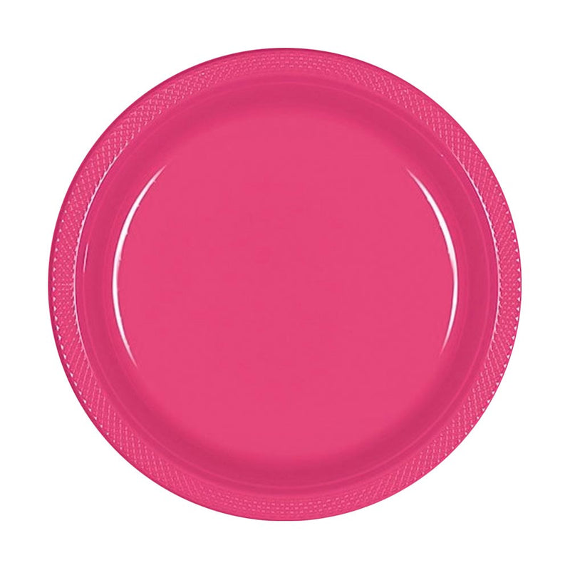 Plastic Plates 9" Bright Pink