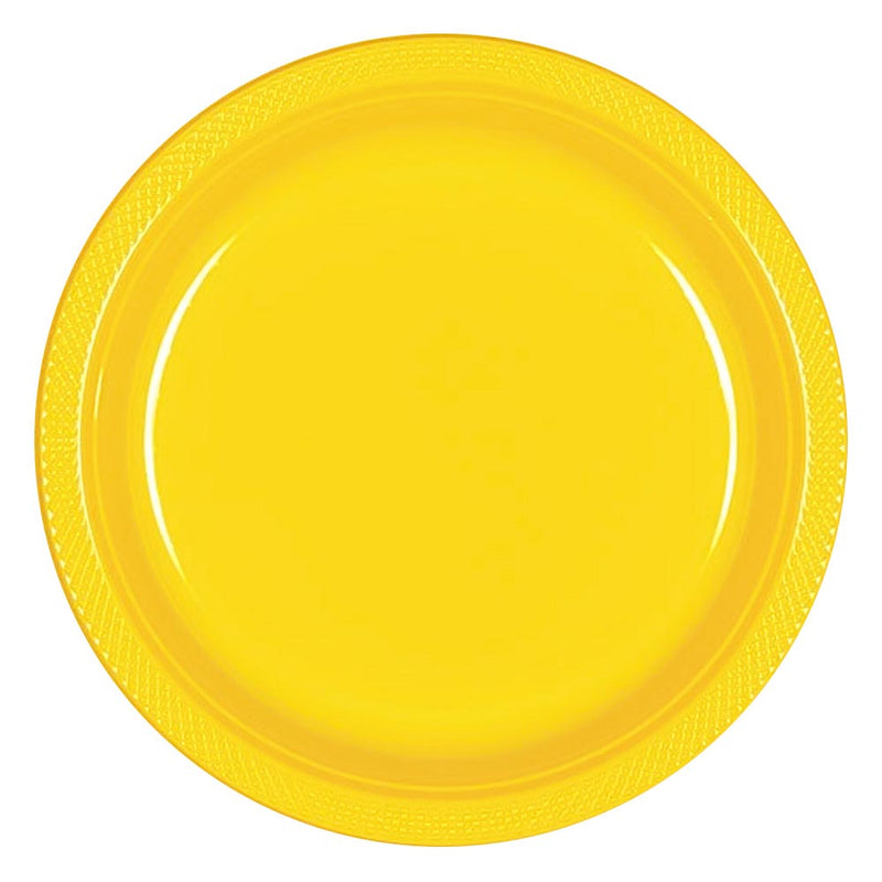 Plastic Plates 10-1/4" Yellow (20 PACK)