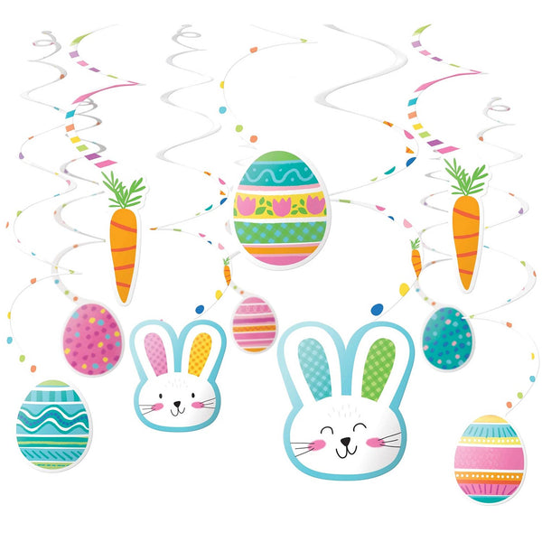 Funny Bunny Easter Swirl Decorations (30 PACK)
