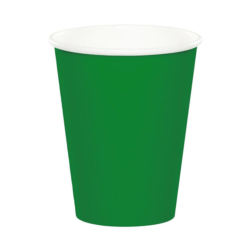 Paper Cups 9 oz Festive Green