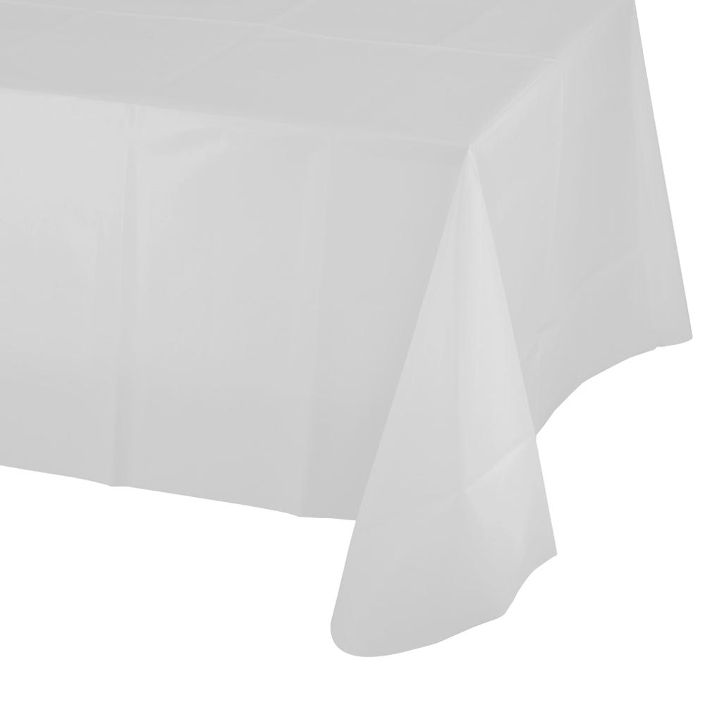Plastic Table Cover White 54" x 108"