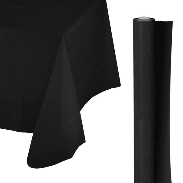 Plastic Table Cover Roll 40" x 100' Black