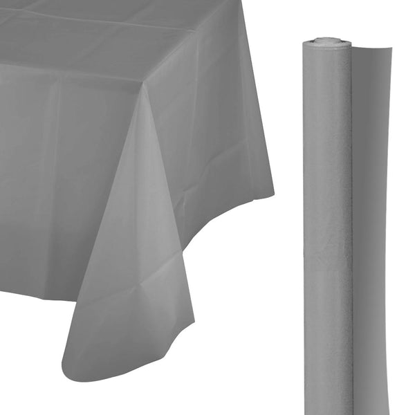 Plastic Table Cover Roll 40" x 100' Silver