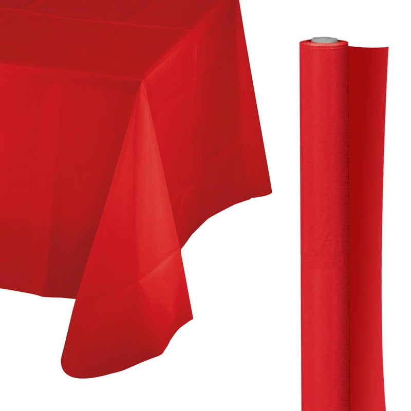 Plastic Table Cover Roll 40" x 100' Red