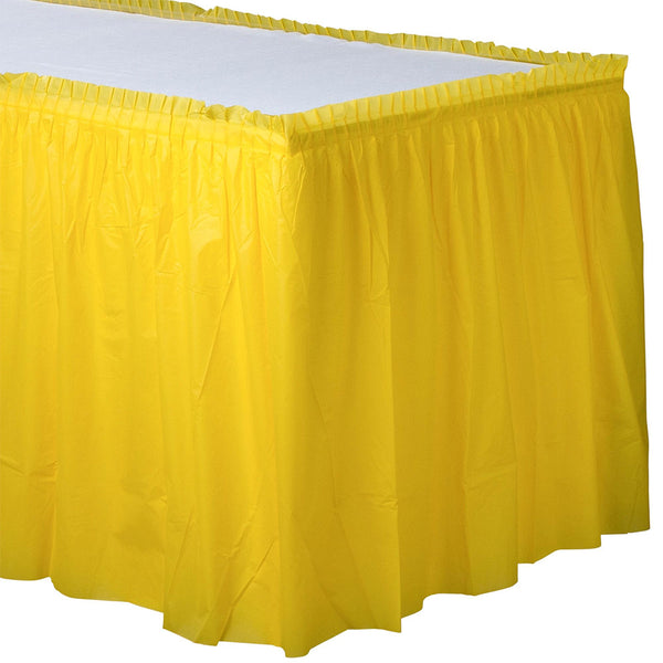 Plastic Table Skirt 21' x 29" Yellow