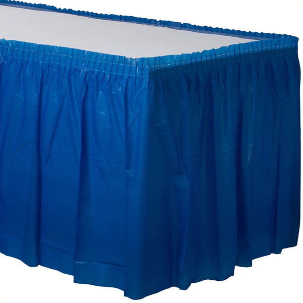Plastic Table Skirt 21' x 29" Blue