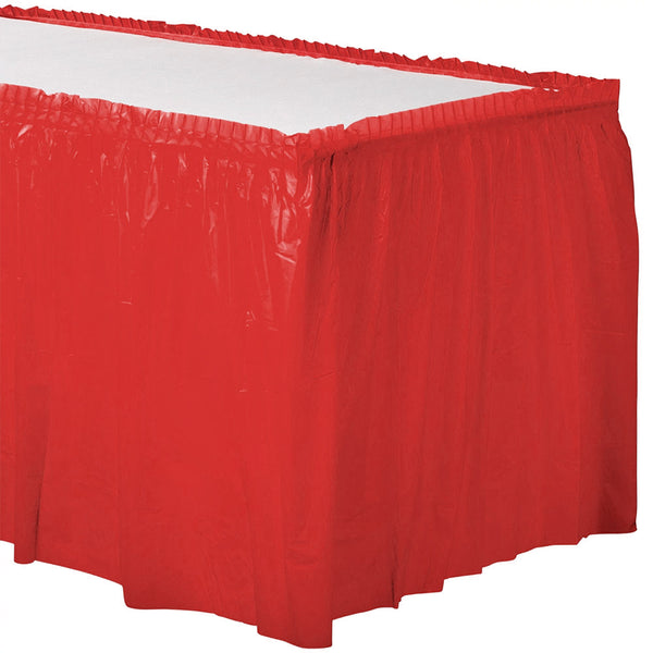 Plastic Table Skirt 21' x 29" Red
