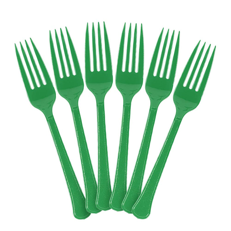 Plastic Forks - Festive Green