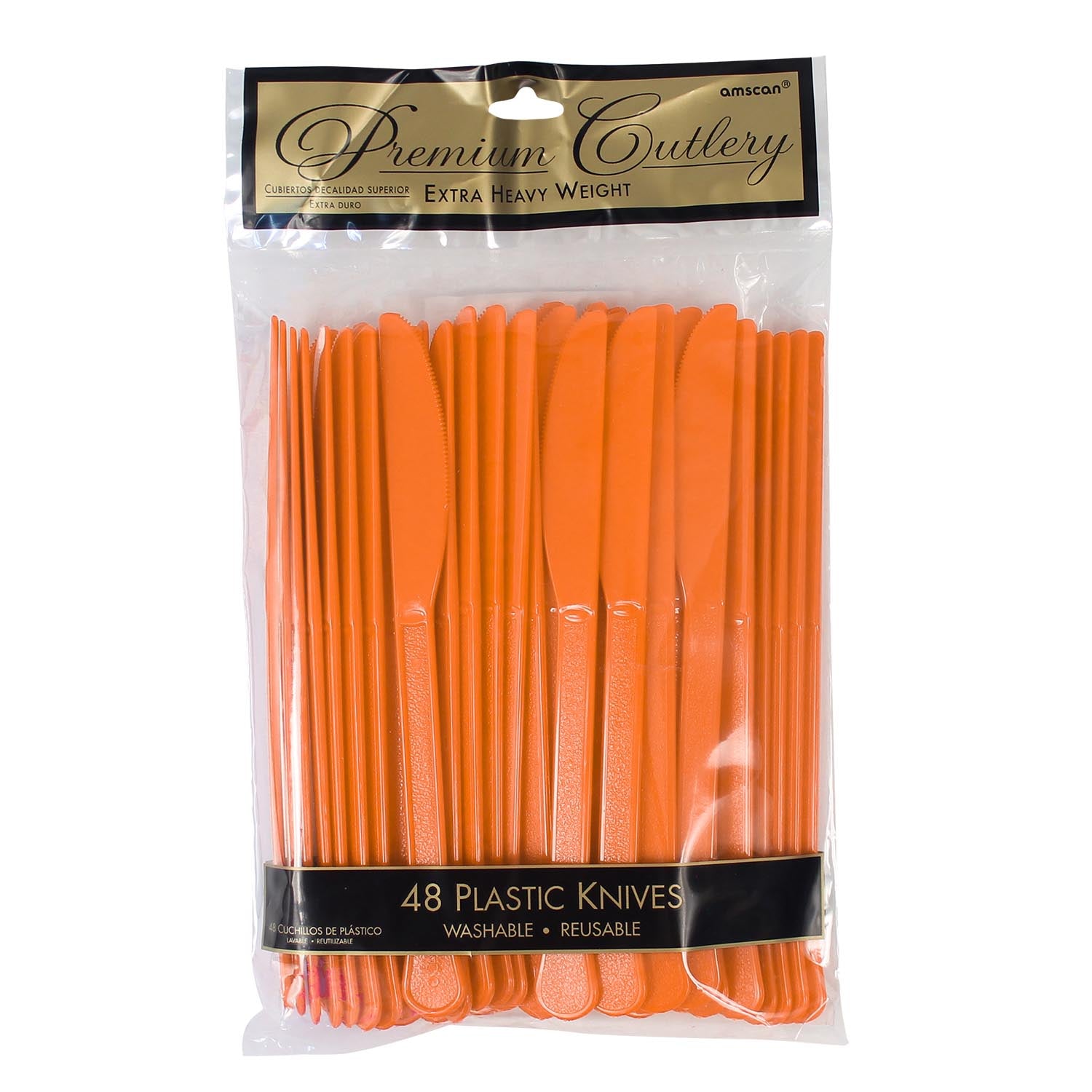 Plastic Knives Orange (48 PACK)