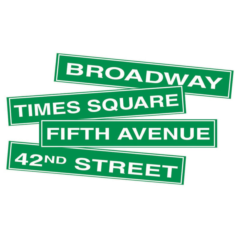 New York City Street Signs Cutouts 24" x 4" (4 PACK)