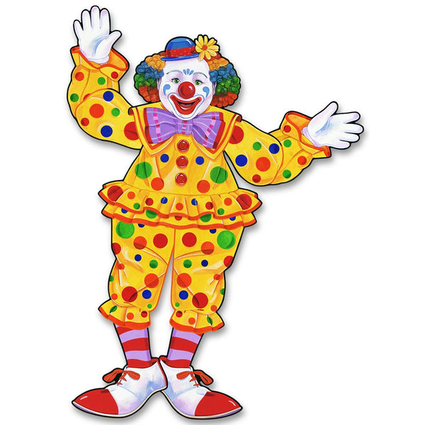 Jointed Circus Clown Cutout 30"