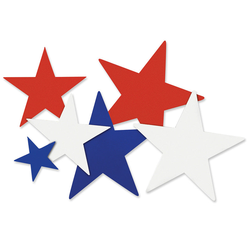 Red, White & Blue Stars Cutouts Assortment (9 PACK)