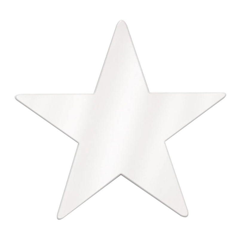Foil Star Cutout - White 12"