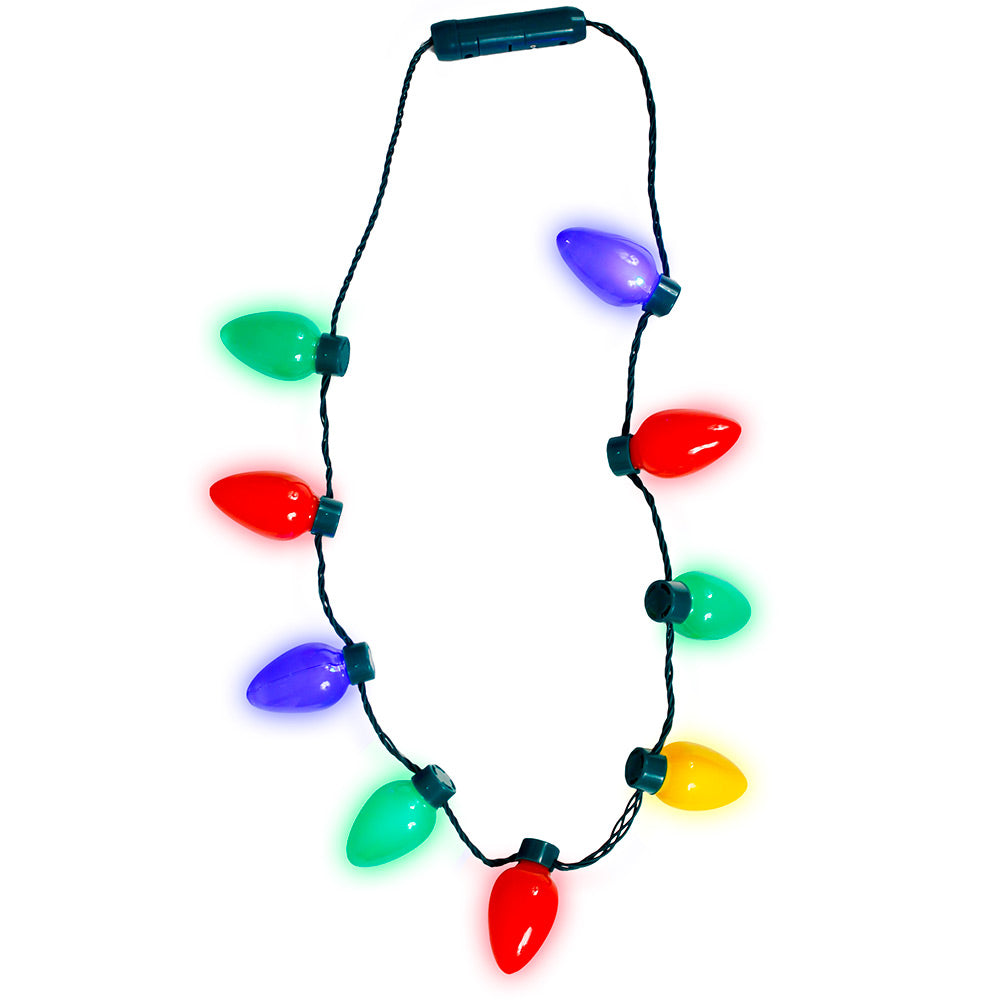 Light Up Christmas Bulb Necklace - Main Image