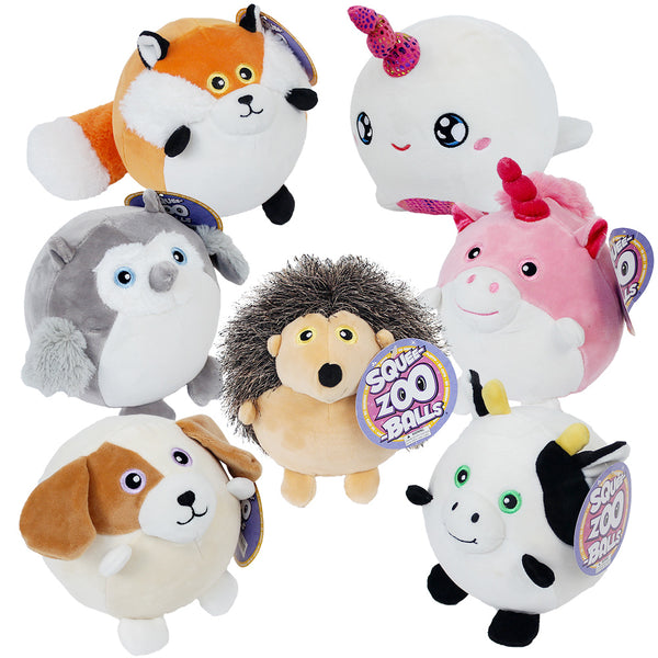Squee-Zoo-Balls Plush Assorted 6"