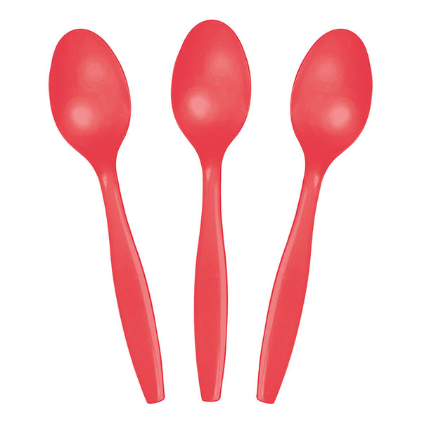 Plastic Spoons - Coral (24 PACK)
