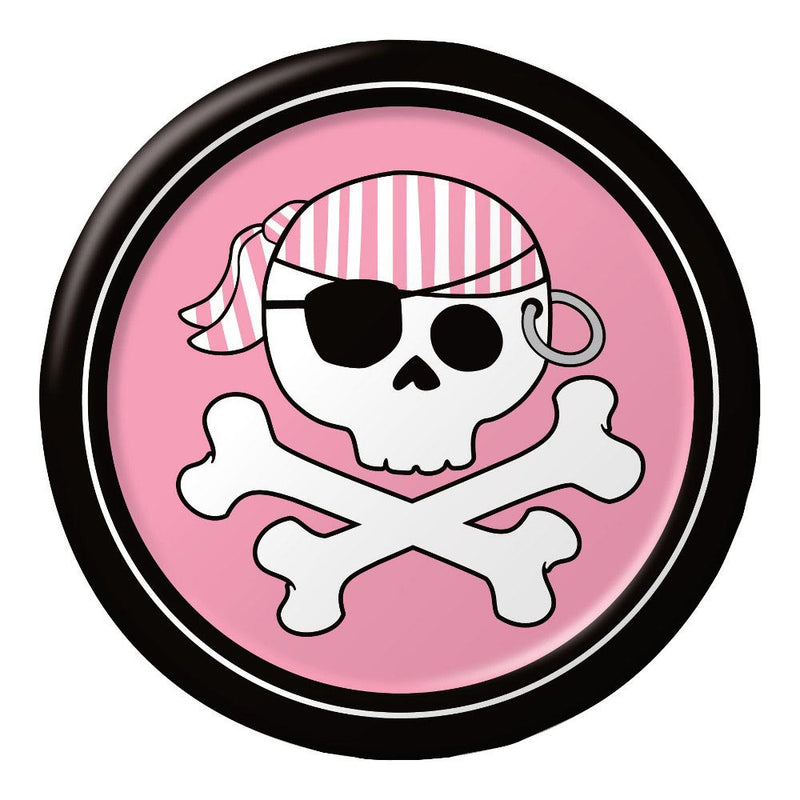 Pirate Parrty! Foil Plates 7" - Pink (8 PACK)
