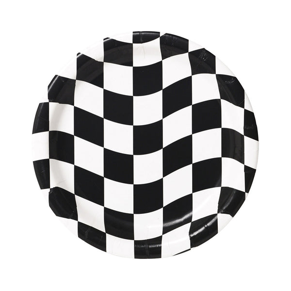 Checkered Flag Plates 7" (8 PACK)