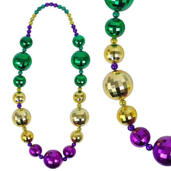 Jumbo Bead 40-60mm Purple Green Gold Globes 36"
