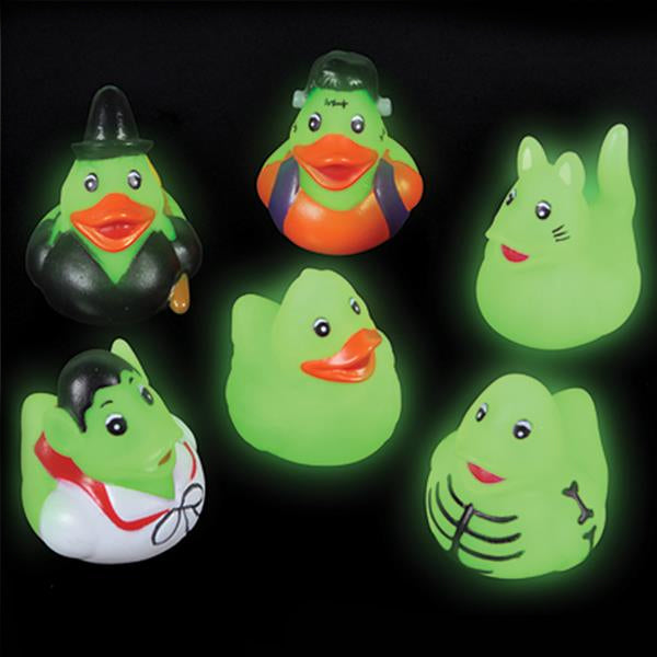 Glow In The Dark Halloween Mini Rubber Duckies 1-1/2" (24 PACK)