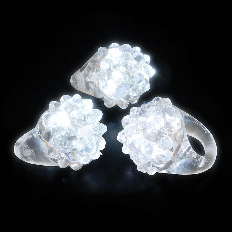 Light Up Bumpy Ring - White 1-1/2" (DZ)