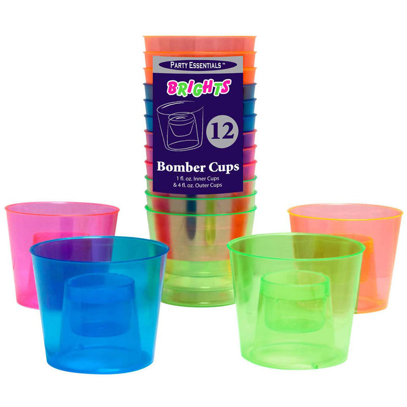Neon Plastic Bomber Cups 4 oz.
