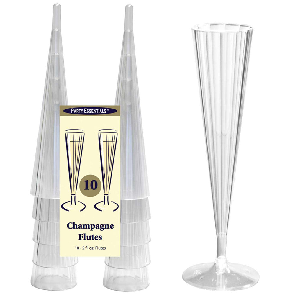 Grandes flûtes à champagne en plastique, anniversaires, fêtes prénatales,  plus, transparent, 5,5 oz, paq. 20