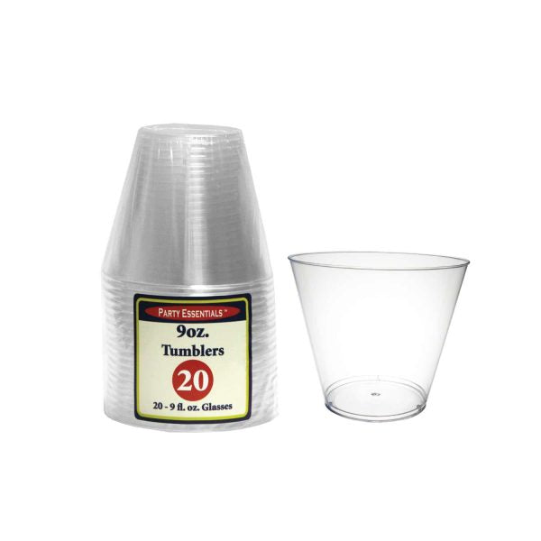 Clear Plastic Tumblers 9 oz (20 PACK)