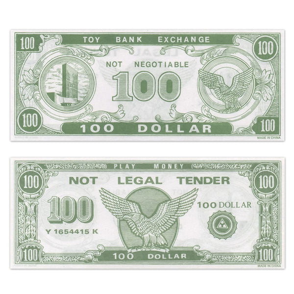 Play Money - $100 Bills (1000 PACK)