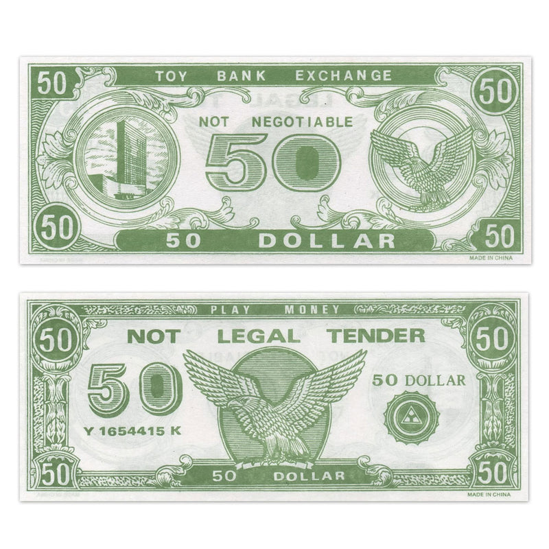 Play Money - $50 Bills (1000 PACK)