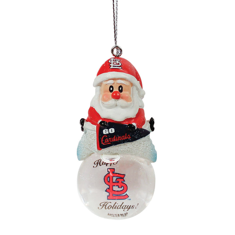 St. Louis Cardinals Ornament - Santa Snow Globe 3"