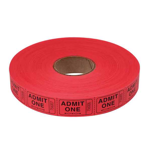 Roll Tickets - Admit One - Red (2000 ROLL)