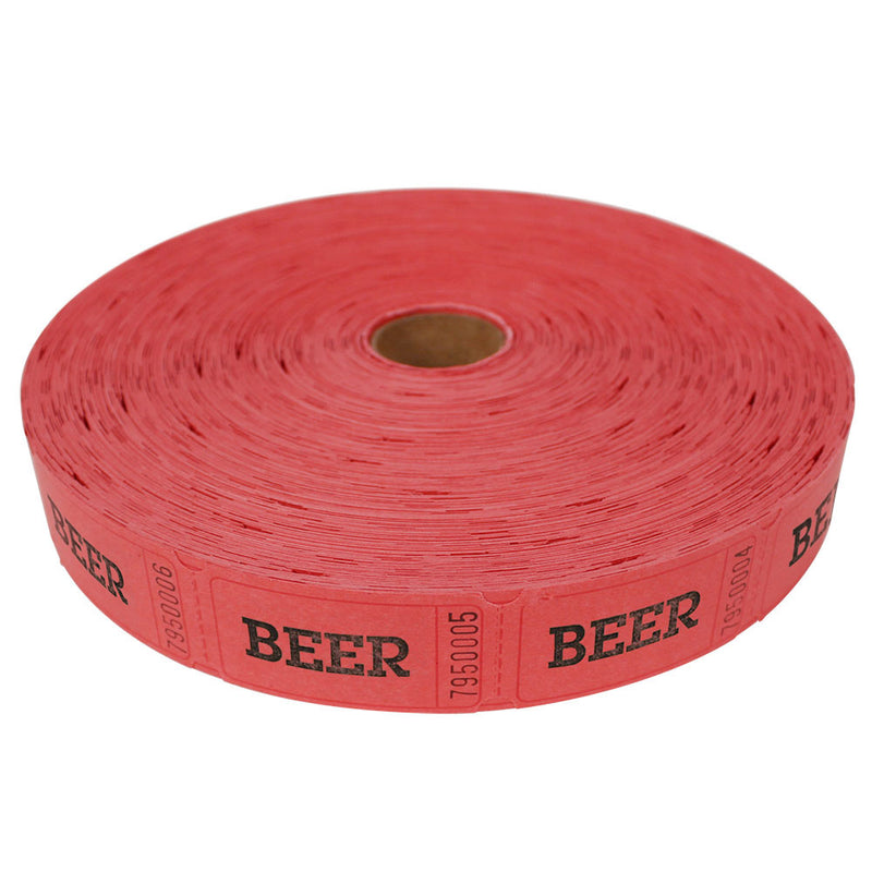 Roll Tickets - Beer - Red (2000 ROLL)