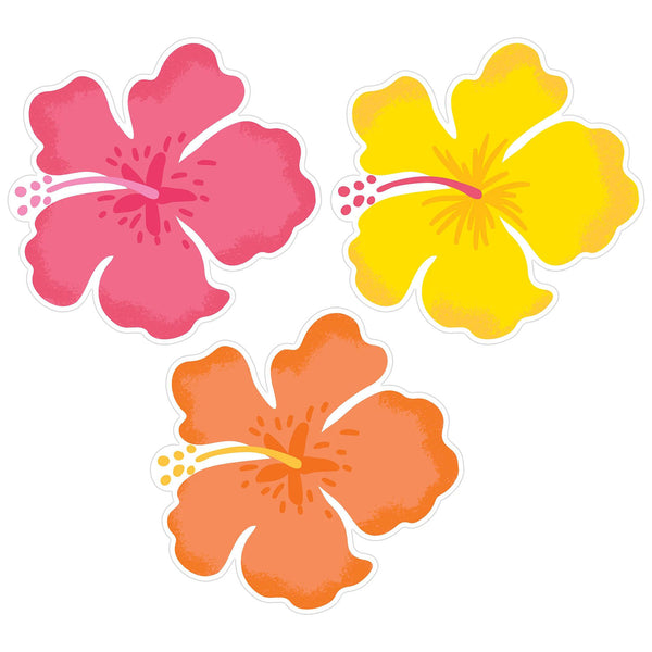 Summer Hibiscus Flower Cutout Assorted 13.5"