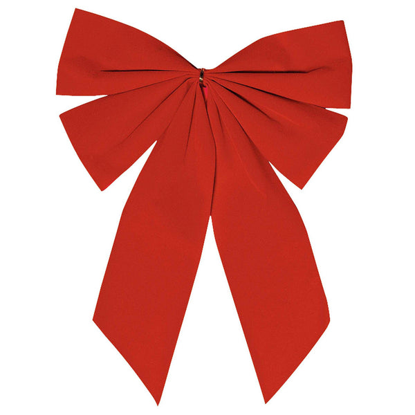 Red Flocked Bow 15"