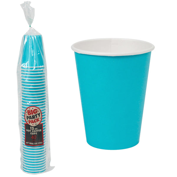 Caribbean blue paper hot coffee cups
