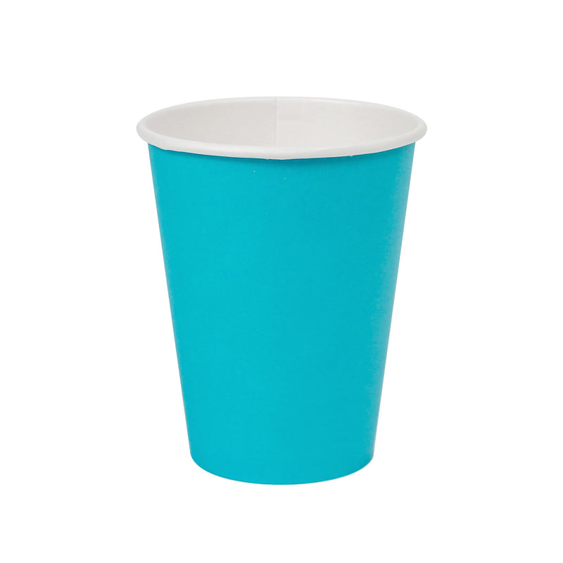 Caribbean blue paper hot coffee cup