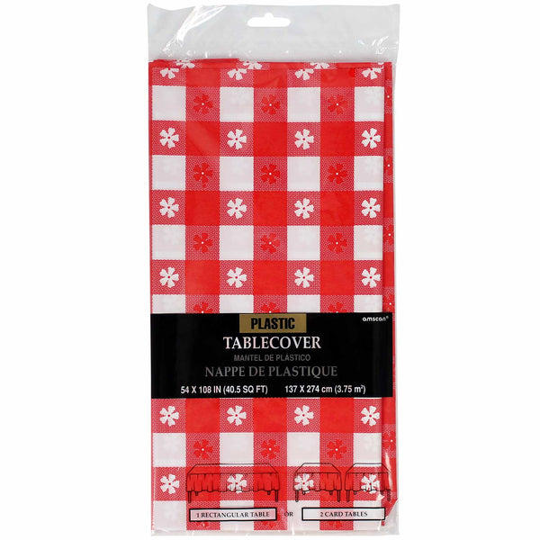 Red Gingham Check Tablecover 54" x 108"