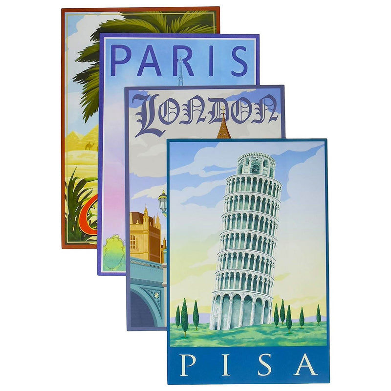 Home Party Decorative International Travel Cutouts - 16" (4 Ct)