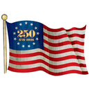 Semiquincentennial Flag Cutout 12.75" x 18" (EACH)